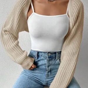 Beige Knit Shrug